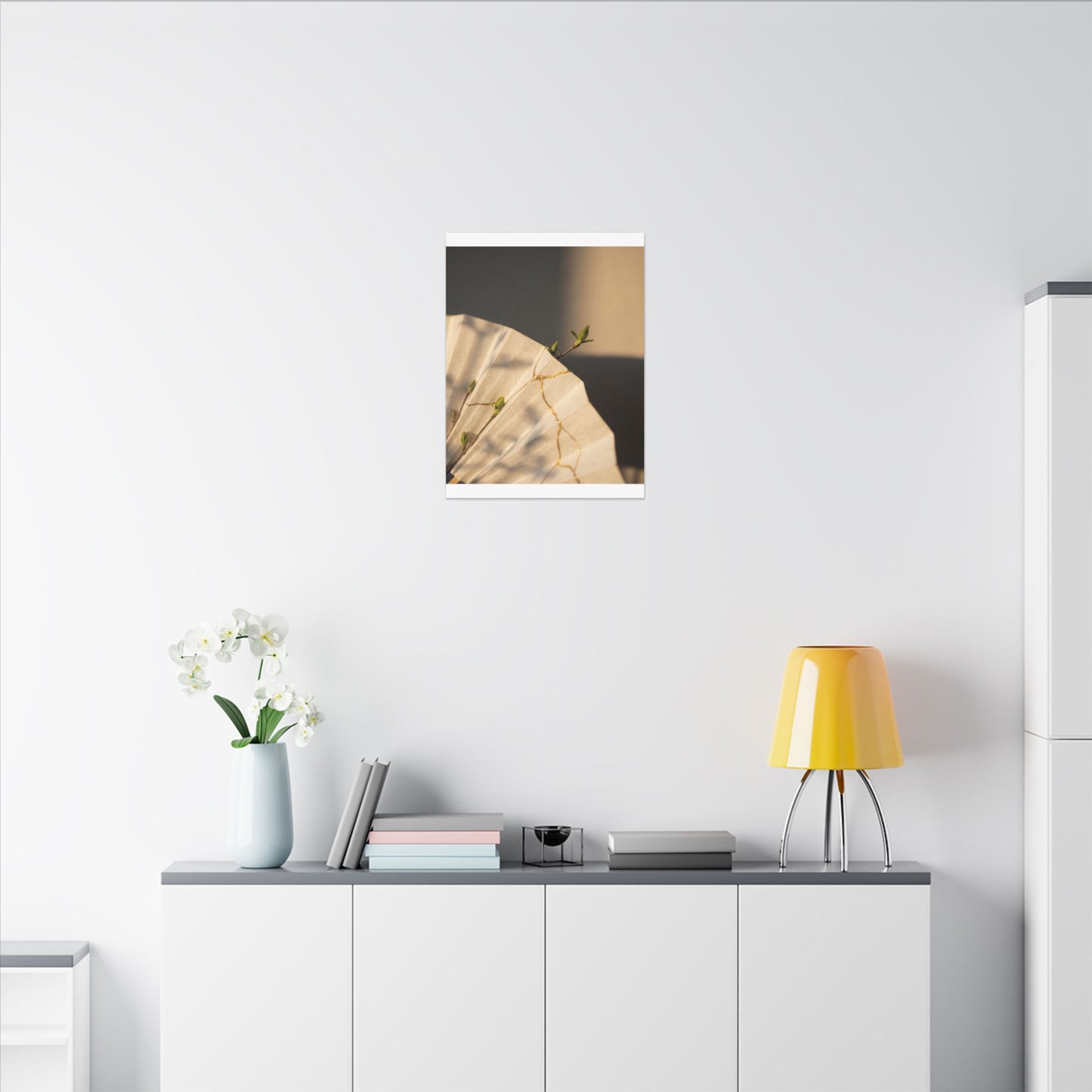 Paper Fold Gold Vein Canvas Art | Healing Kintsugi Art