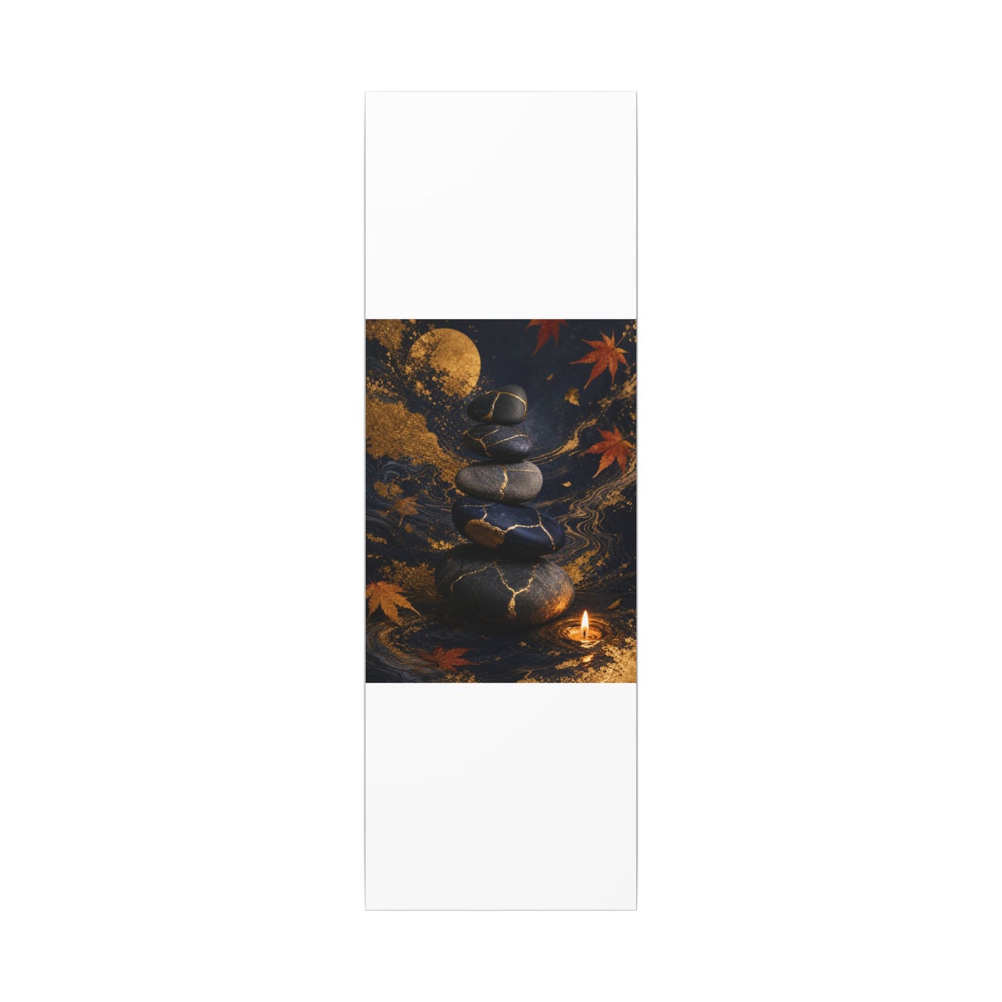 River Stones Autumn Canvas Art | Kintsugi Artful Design