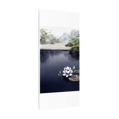 Lotus Flower Karesansui Canvas Art | Tranquil Zen Art
