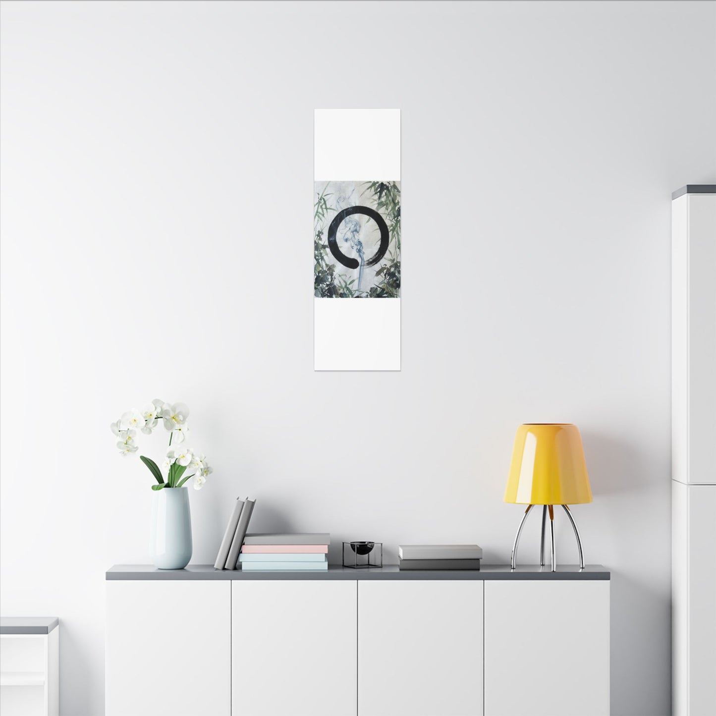Zen Incense Smoke in Moonlight | Enso Canvas Art