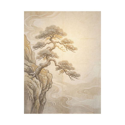 Golden Hour Pine Tree Wall Art Print - Japandi Shibui