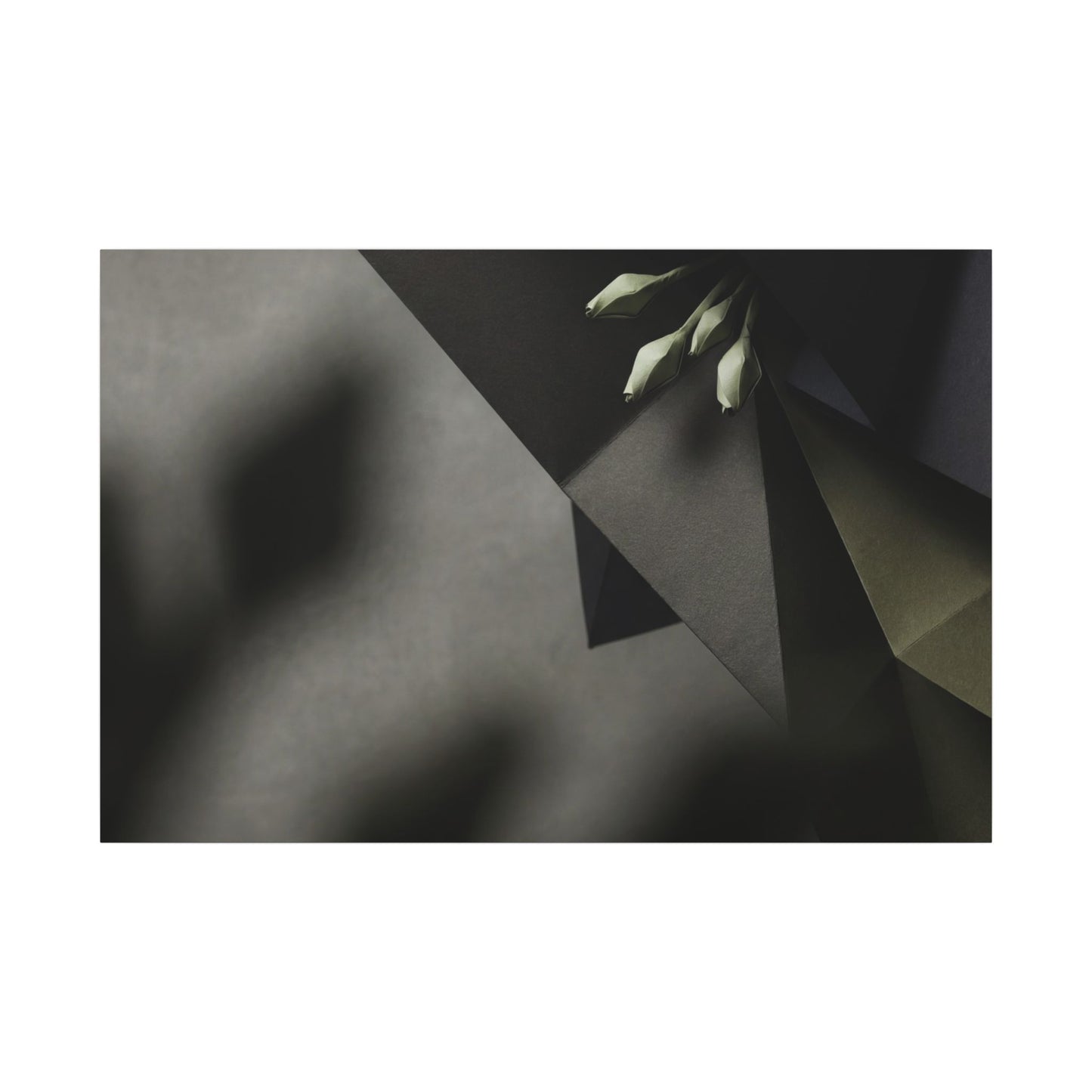 Paper Fold Moody Minimal Canvas Art | Luxurious Dark Japandi Art Art Print