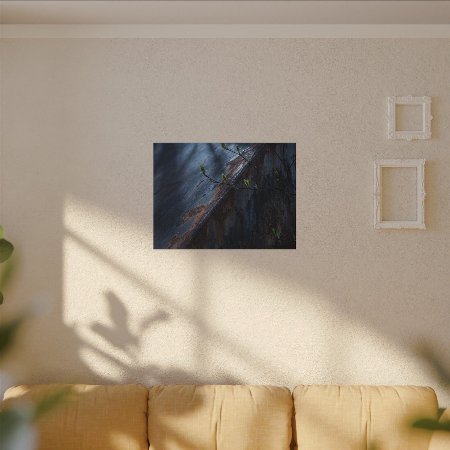 Rust Patina Canvas Art | Spring Dark Japandi Shadow Zen Art