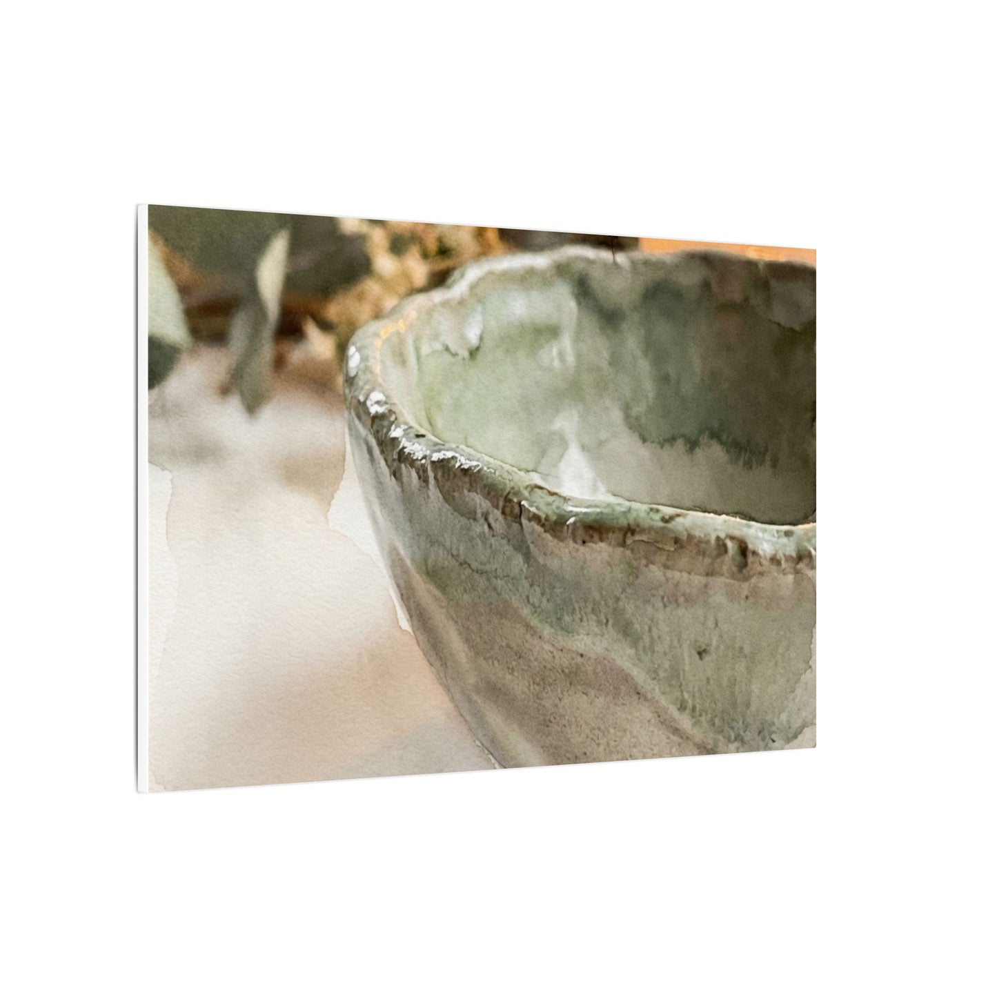Ceramic Bowl Canvas Art | Summer Japandi Watercolor Art