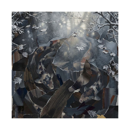 Koi Pond Wall Art Print | Winter Dark Japandi Shadow Zen Art