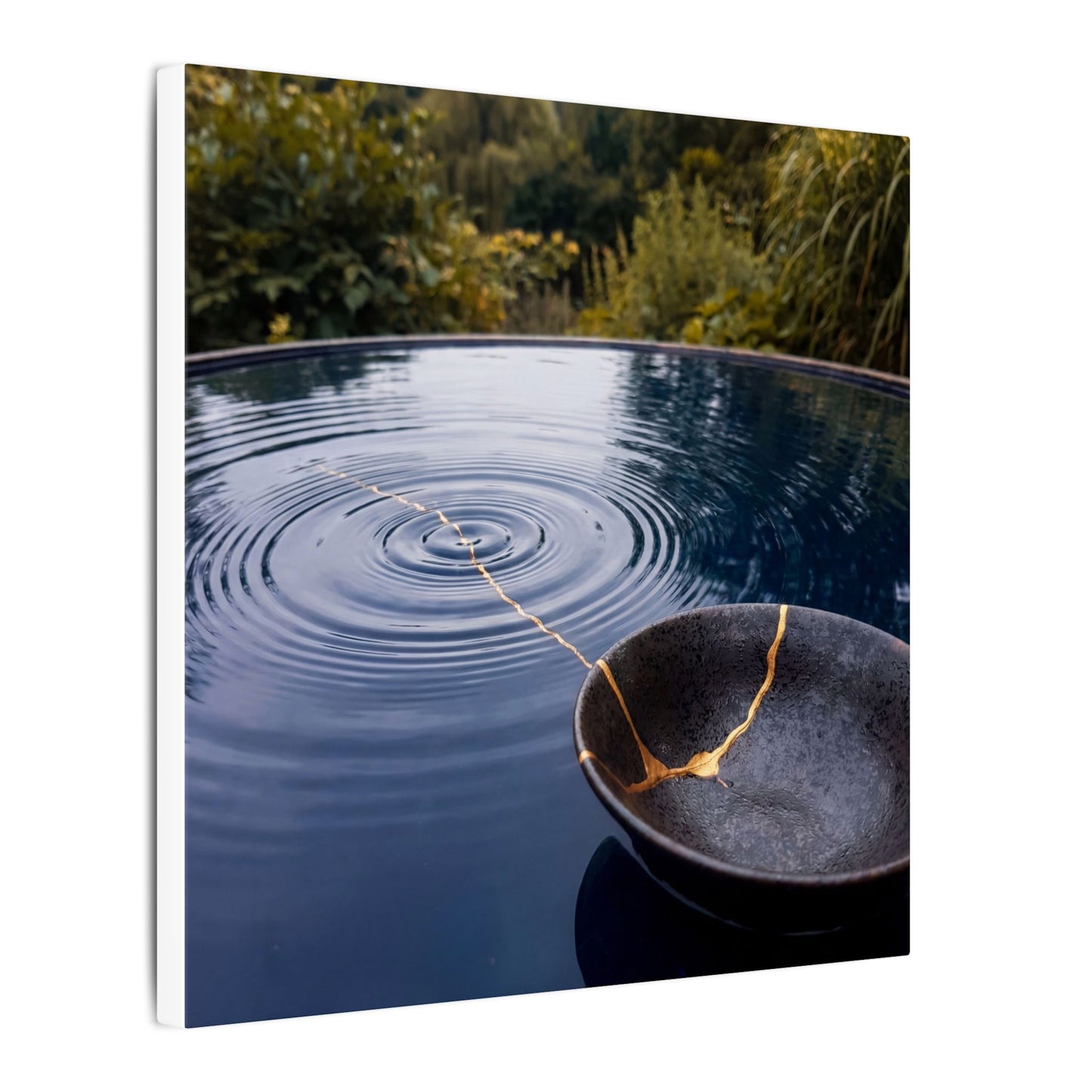Kintsugi Water Ripple in Overcast | Broken Beauty Canvas Art
