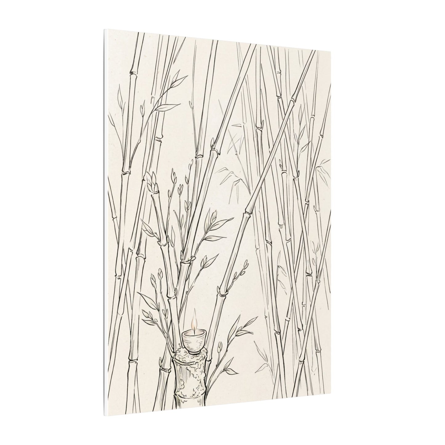 Candlelight Bamboo Grove Canvas Art - Japandi Fukinsei