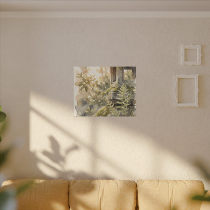 Earthy Stone Lantern Canvas Art - Watercolor Japandi