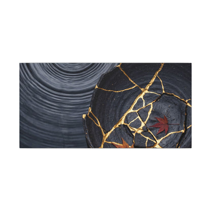 Philosophical Water Ripple Canvas Art - Gold Repair Kintsugi