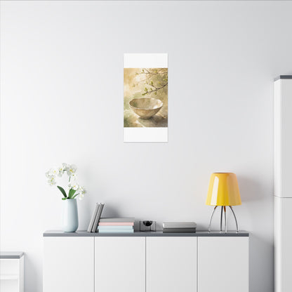 Warm Ceramic Bowl Canvas Art - Watercolor Japandi