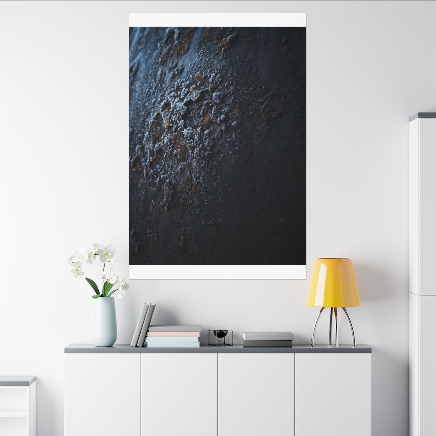 Rust Patina Canvas Art | Winter Dark Japandi Shadow Zen Art
