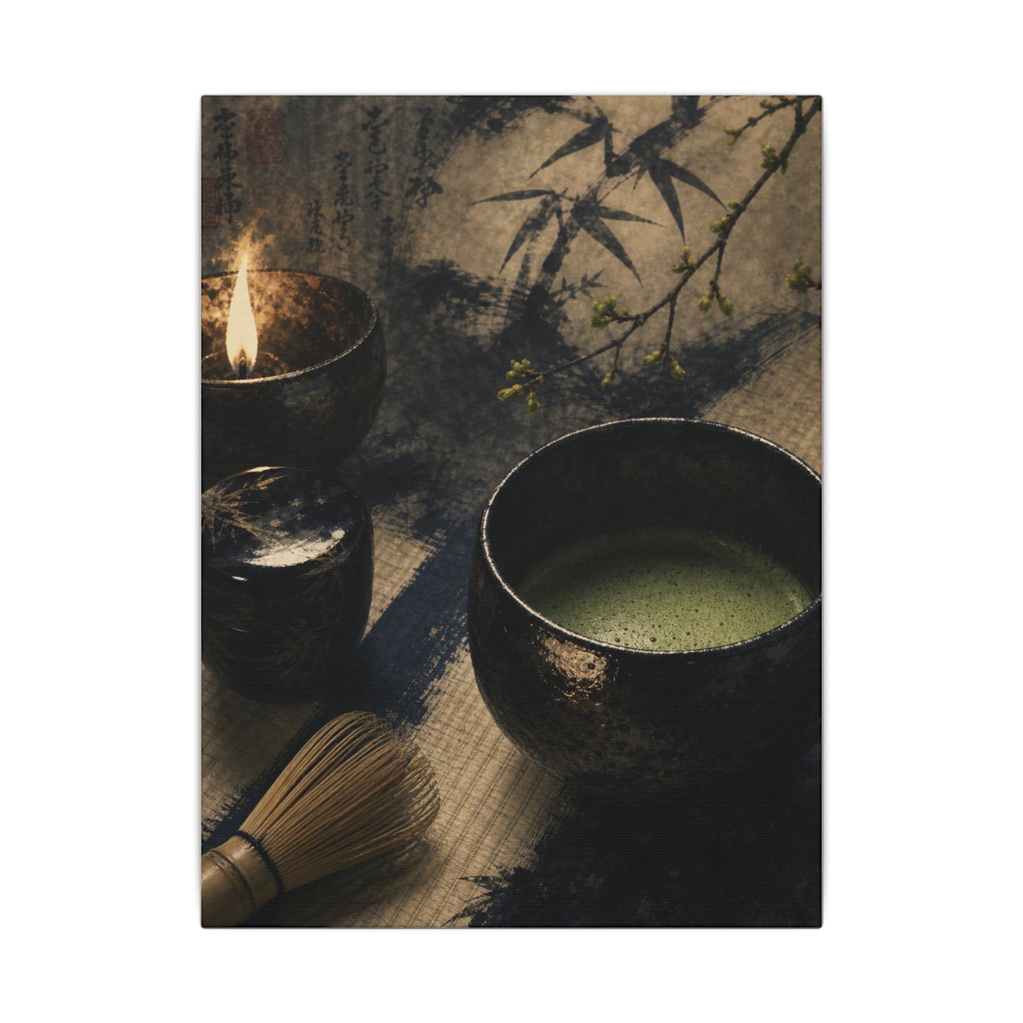 Ma Tea Ceremony Canvas Art - Zen Sumi E