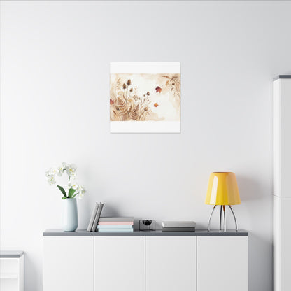 Dried Flowers Canvas Art | Autumn Japandi Watercolor Art