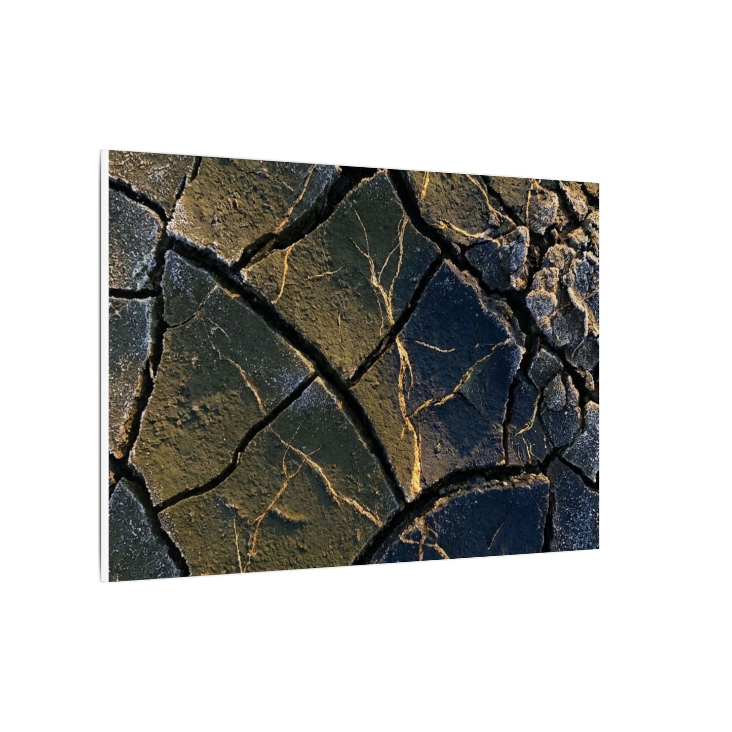 Winter Cracked Earth Moody Minimal Canvas Art | Atmospheric Decor