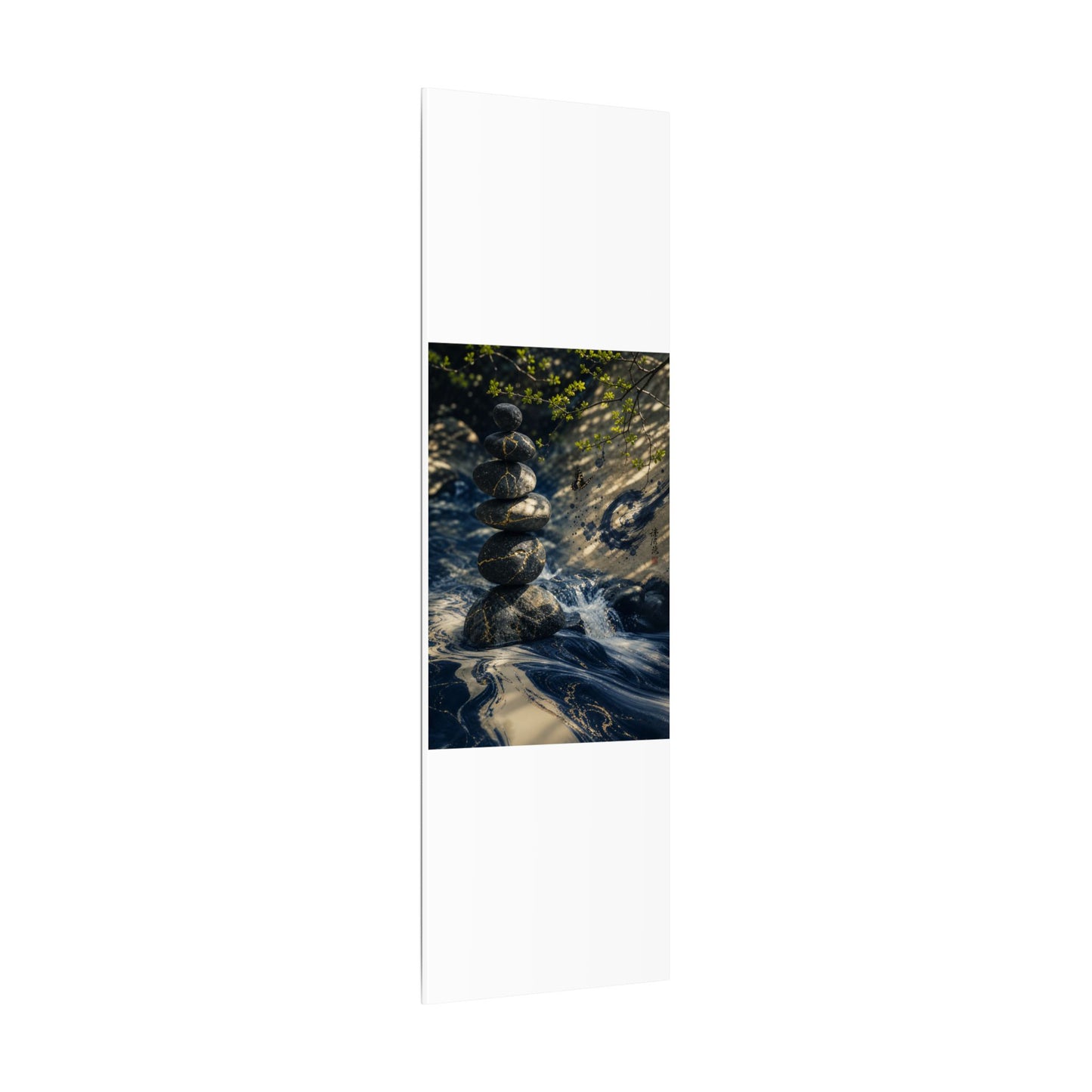 Kintsugi River Stones in Dappled | Broken Beauty Canvas Art