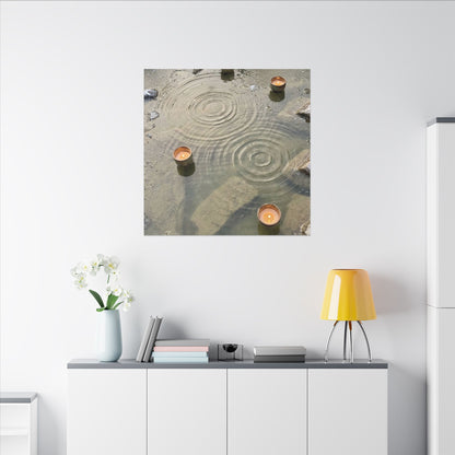Water Ripple Canvas Art | Winter Japandi Japanese Pattern Art