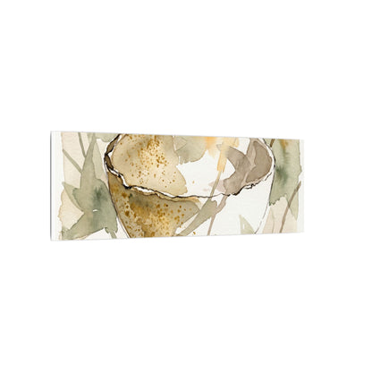 Spring Ceramic Bowl Watercolor Canvas Art | Neutral Decor