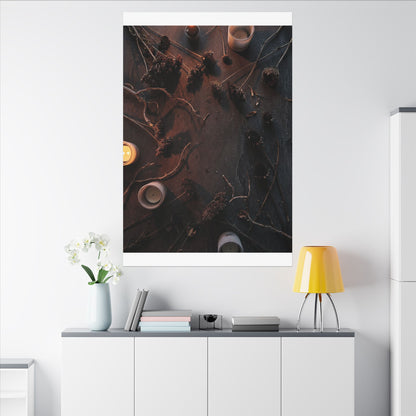 Dried Flowers Canvas Art | Winter Dark Japandi Moody Minimal Art