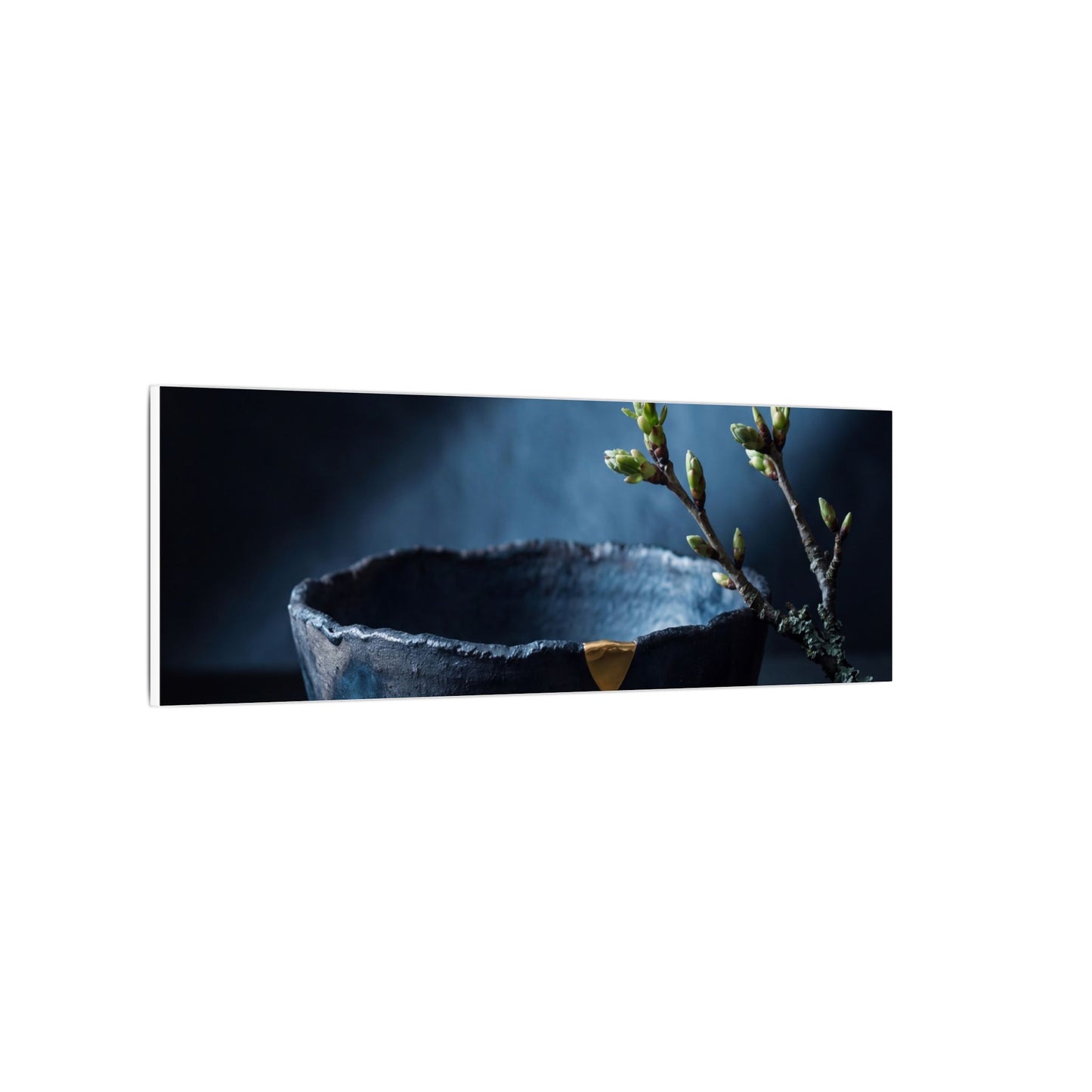 Ceramic Bowl Shadow Zen Canvas Art | Sophisticated Dark Japandi Art