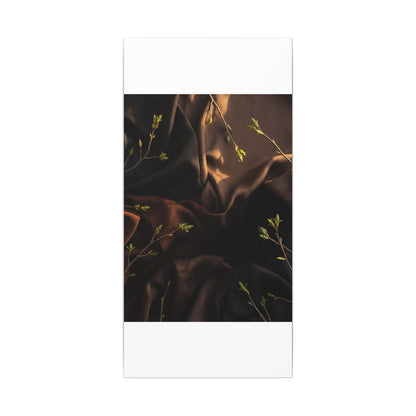 Dark Japandi Silk Drape in Golden Hour | Moody Minimal Canvas Art