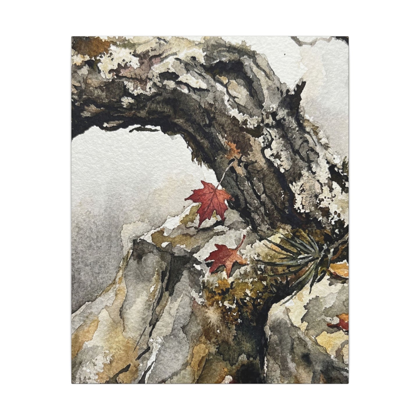 Pine Tree Autumn Canvas Art | Japandi Earthy Design