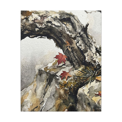 Pine Tree Autumn Canvas Art | Japandi Earthy Design
