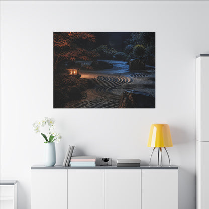 Summer Rock Garden Shadow Zen Canvas Art | Moody Decor