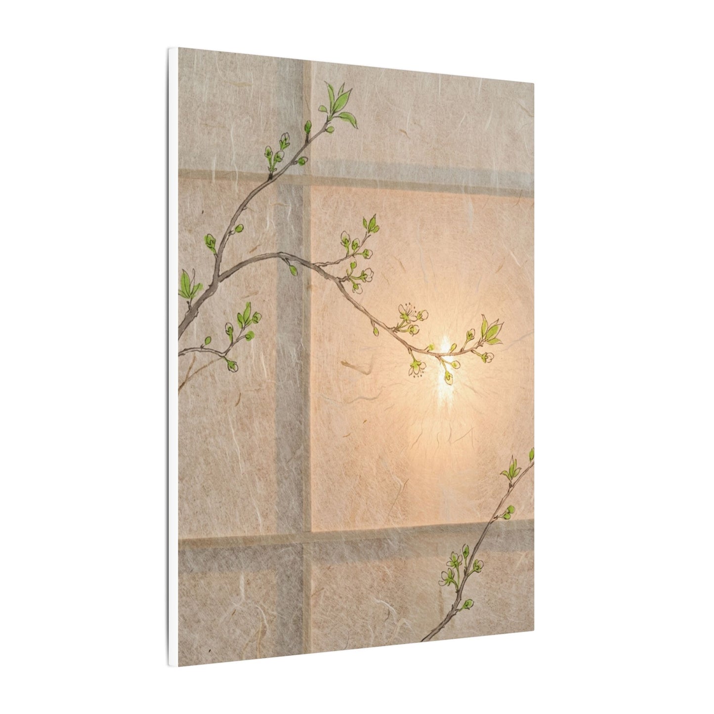 Shoji Screen Canvas Art | Spring Japandi Minimal Line Art