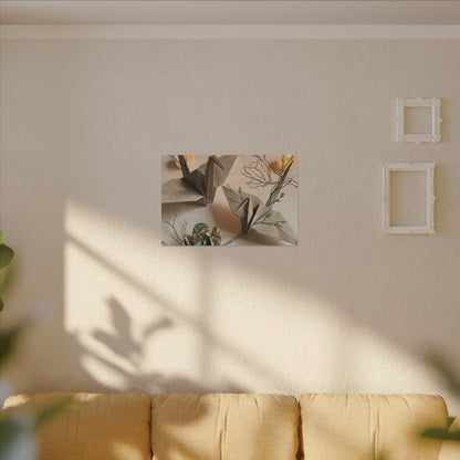 Paper Fold Spring Canvas Art | Japandi Earthy Design
