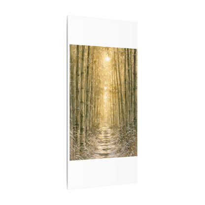 Bamboo Grove Winter Canvas Art | Japandi Elegant Design