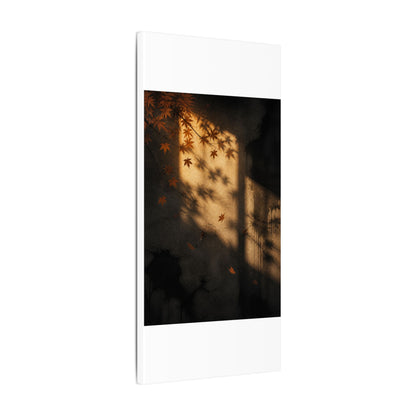 Shadow Play Canvas Art | Autumn Dark Japandi Charcoal Ink Art
