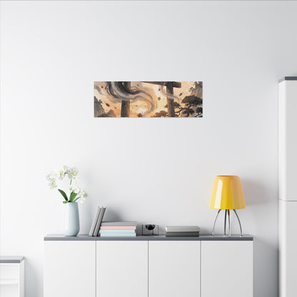 Torii Gate Ukiyo E Inspired Canvas Art | Serene Zen Art