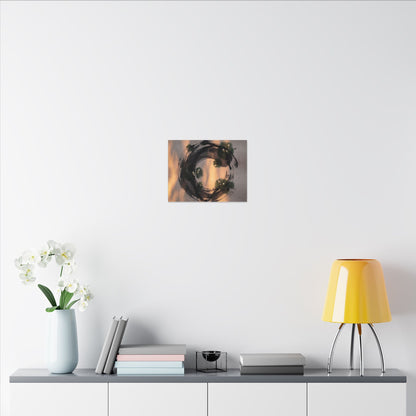 Ink Brushstroke Spring Canvas Art | Dark Japandi Bold Design