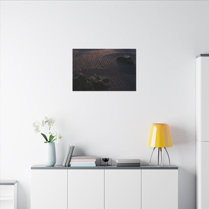 Spring Rock Garden Shadow Zen Canvas Art | Luxurious Decor