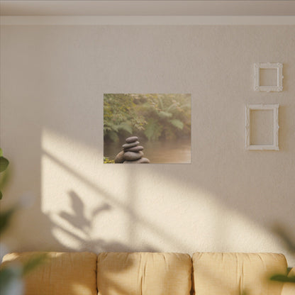 Cozy River Stones Canvas Art - Japanese Pattern Japandi