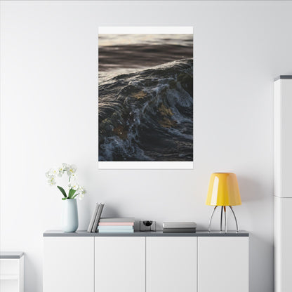 Dark Japandi Ocean Wave in Dawn | Moody Minimal Canvas Art