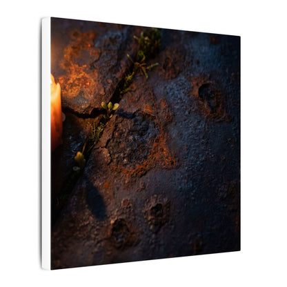 Candlelight Rust Patina Canvas Art - Dark Japandi Ma