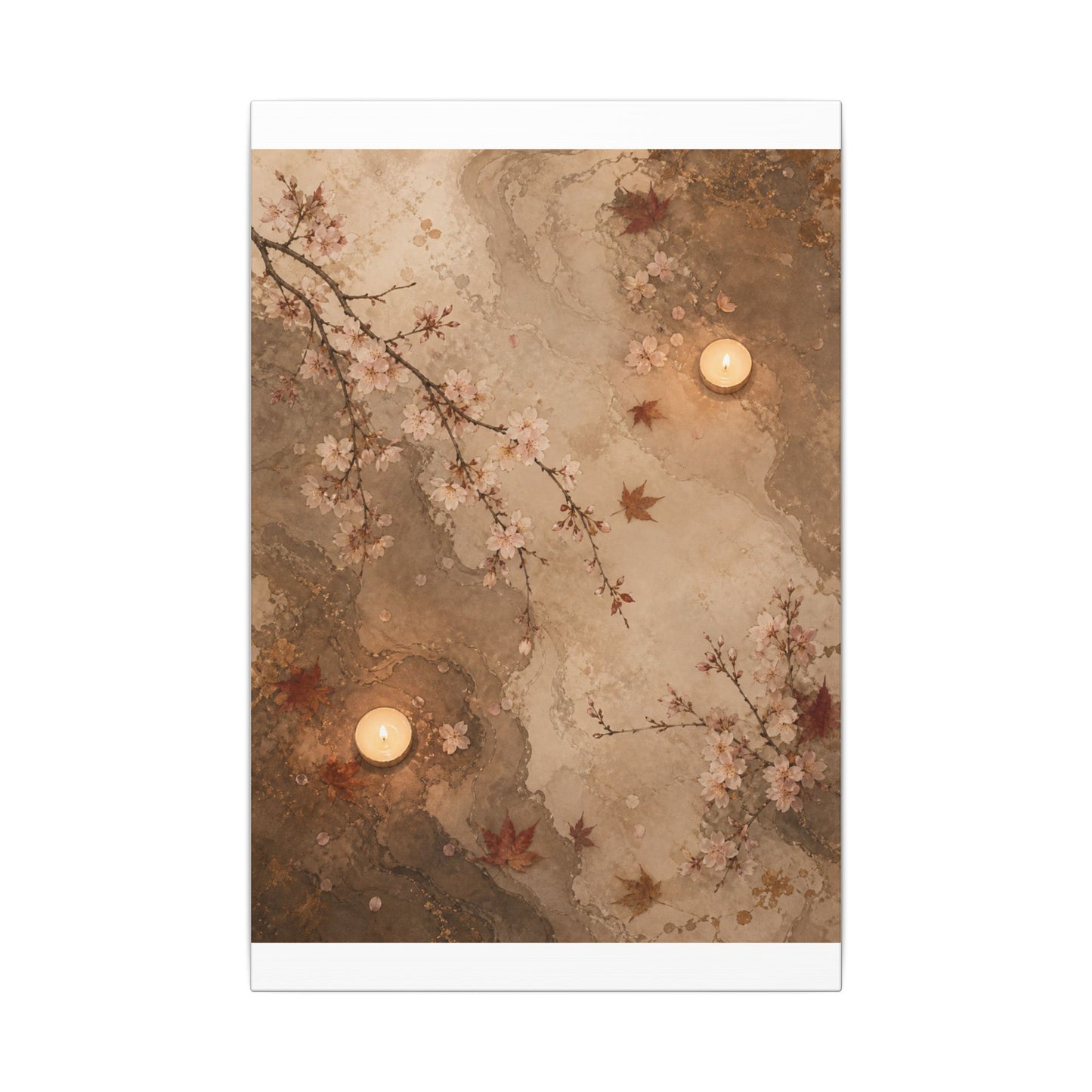 Cherry Blossom Canvas Art | Autumn Japandi Japanese Pattern Art