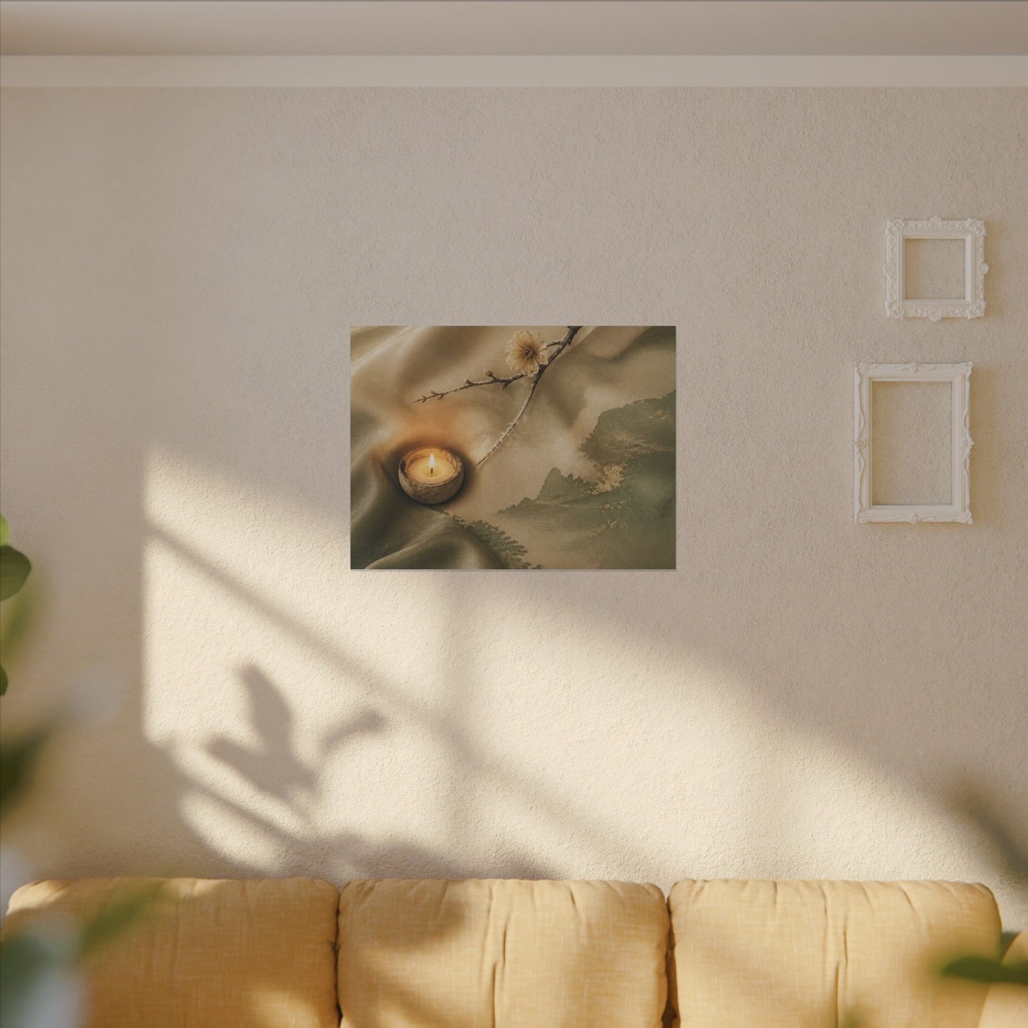 Silk Drape Japanese Pattern Canvas Art | Warm Japandi Art