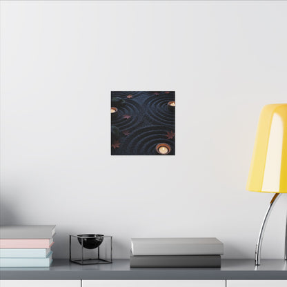 Seijaku Rock Garden Canvas Art - Dark Japandi Dark Texture