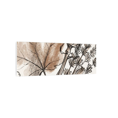 Neutral Dried Flowers Canvas Art - Minimal Line Japandi
