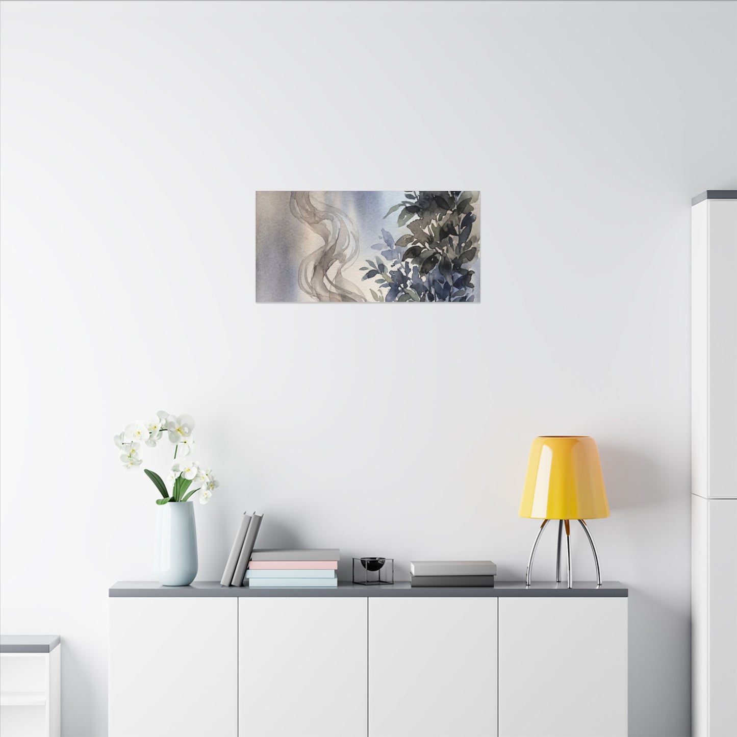 Incense Smoke Summer Canvas Art | Japandi Cozy Design