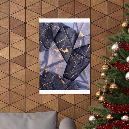 Artful Paper Fold Wall Art Print - Gold Vein Kintsugi