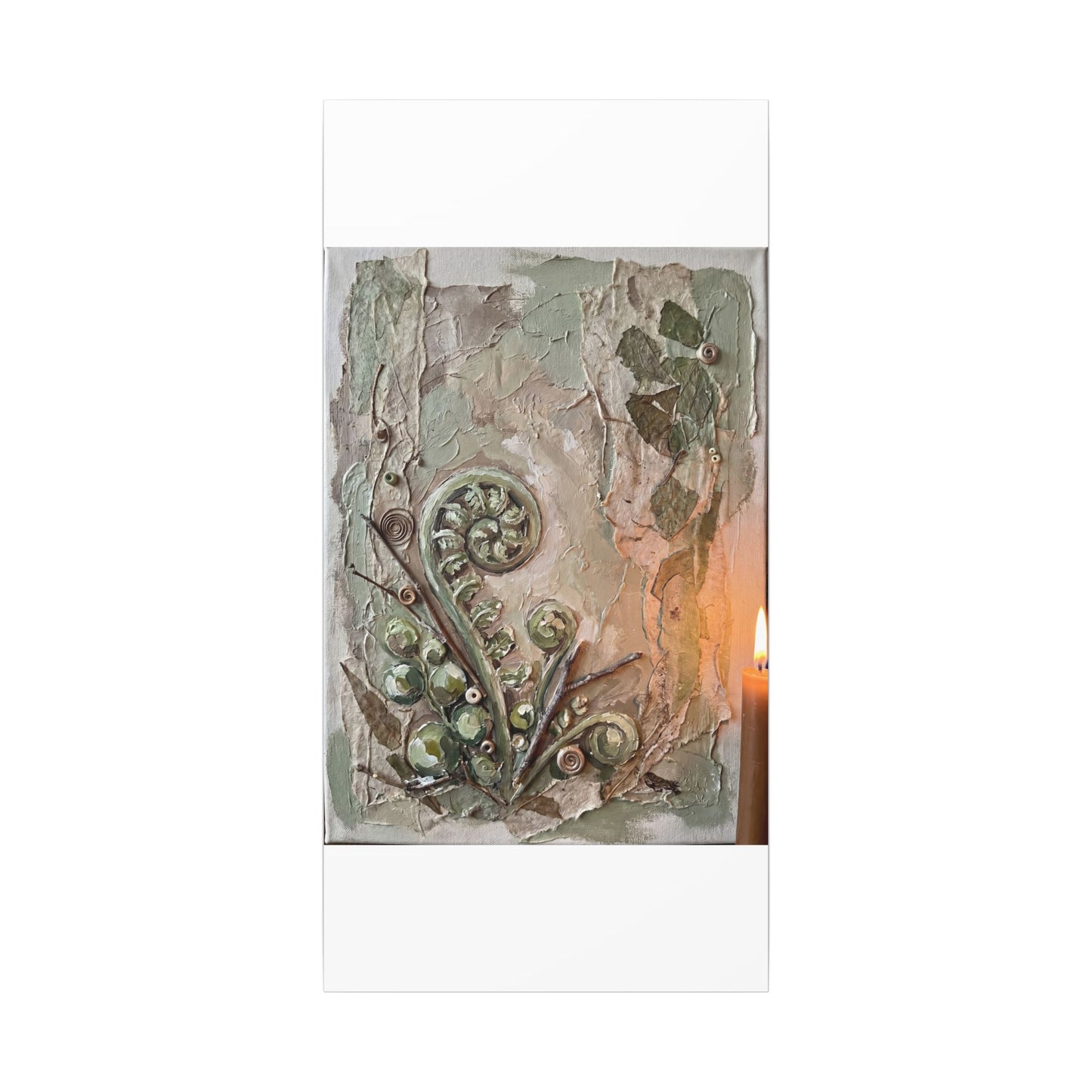 Datsuzoku Fern Unfurling Canvas Art - Japandi Texture