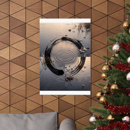 Water Ripple Winter Wall Art Print | Zen Contemplative Design
