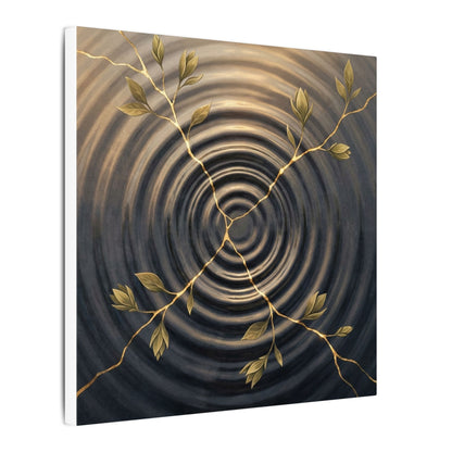 Kanso Water Ripple Canvas Art - Kintsugi Gold Vein