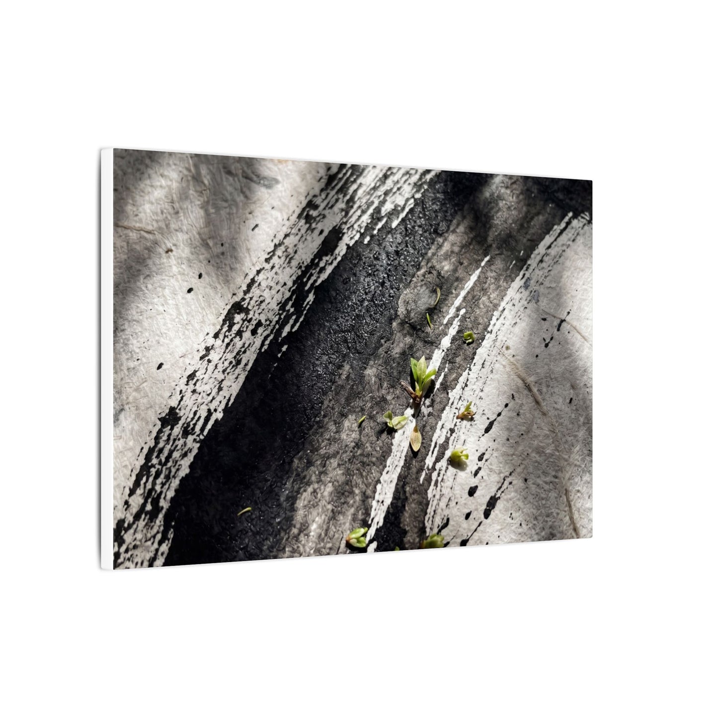Ink Brushstroke Canvas Art | Spring Dark Japandi Moody Minimal Art