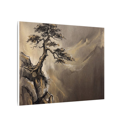 Pine Tree Charcoal Ink Canvas Art | Luxurious Dark Japandi Art