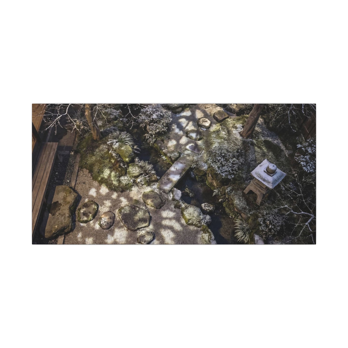 Moonlit Garden Japanese Pattern Canvas Art | Elegant Japandi Art