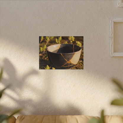 Seijaku Broken Pottery Canvas Art - Kintsugi Gold Repair